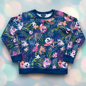 Caribbean Joe Women’s Floral Tropical Crewneck Sweatshirt Size S
